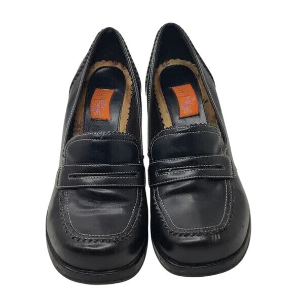 Black Y2K Wedge heel Loafers Size US 9.5 - Picture 2 of 8